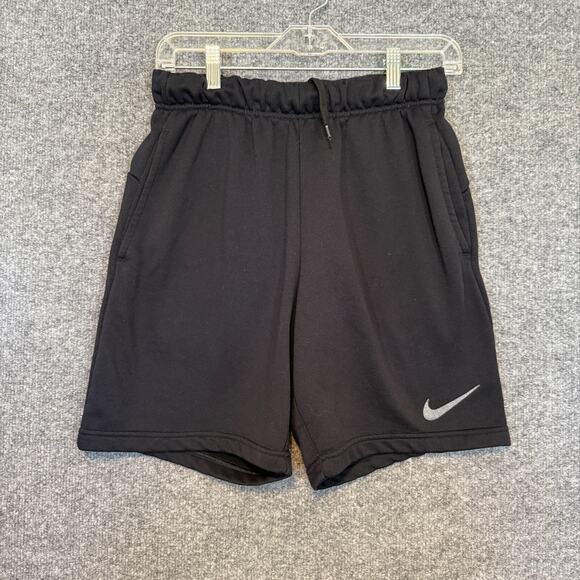 Nike Shorts Mens Small Black Dri Fit Sweatshorts Fleece Swoosh Stretch Casual - Picture 3 of 9